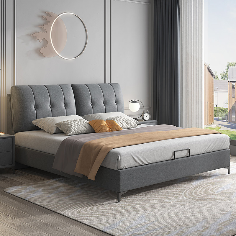 Tech Cloth Nordic Fabric Bed Master Bedroom Light Extravagant Modern Simplicity 1 8 m Double Bunk Bed Large Bed 200 × 220-Taobao