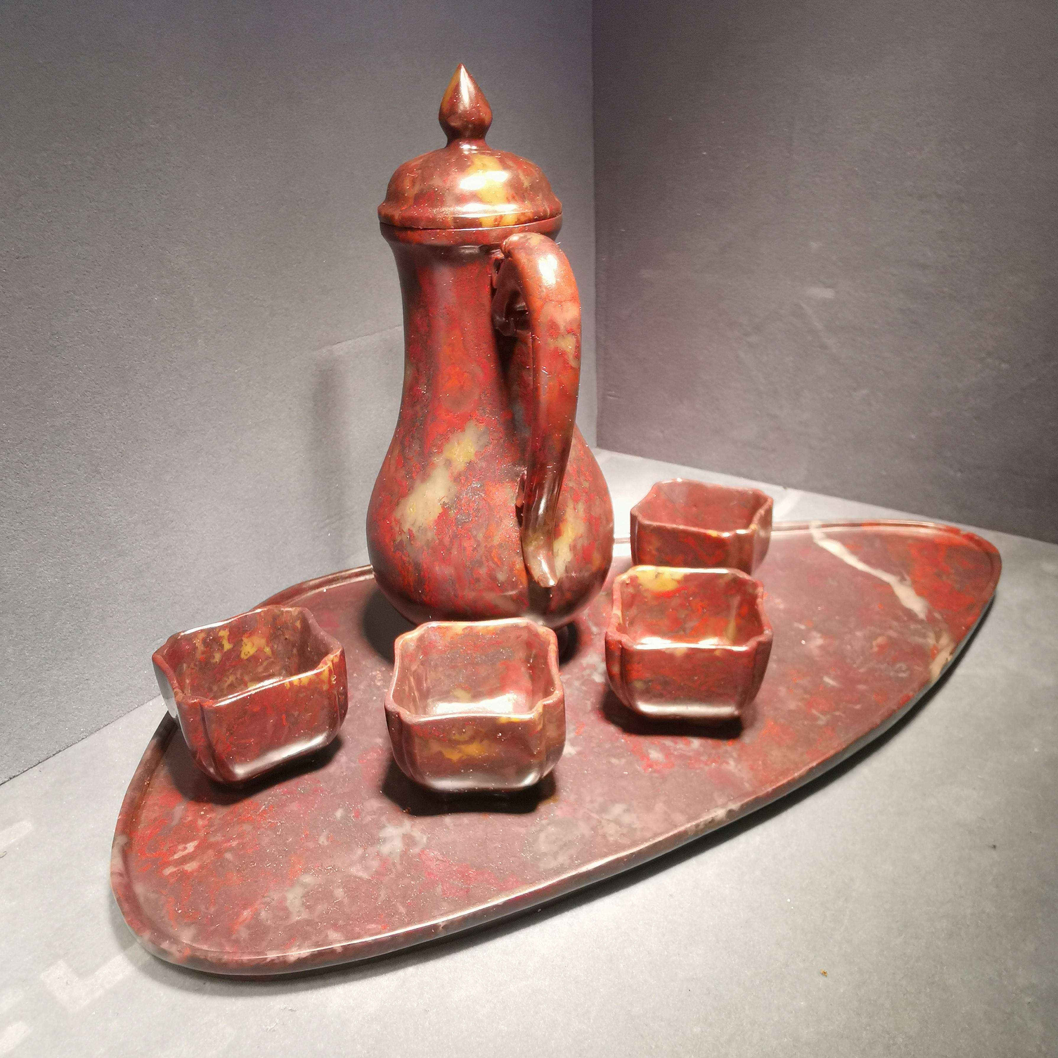 Guilin chicken blood jade dragon winning stoneware natural jade suit imitation ancient wine maker (wine jug q) pendulum piece