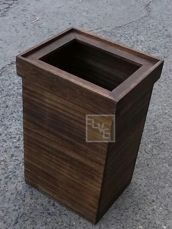 Solid Wood Paulownia Wood Fire-Baked Color Trash Can Paper Basket Storage Office Wooden Storage Bin Garbage Bin
