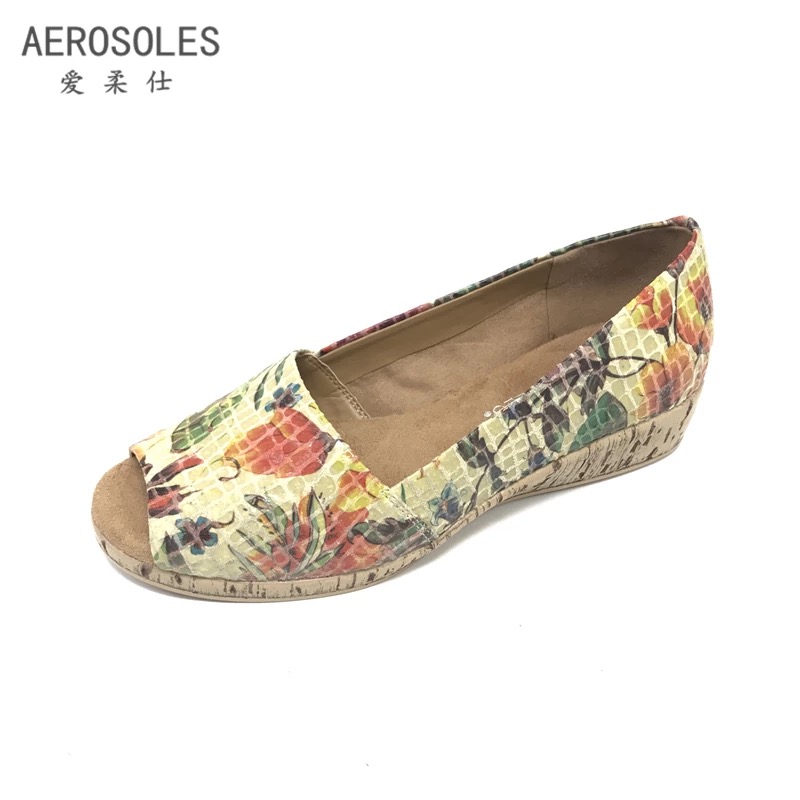 Aerosoles / 柔 Yêu mẫu mùa hè đơn giản 50 nhân dân tệ sandal nữ đế thấp