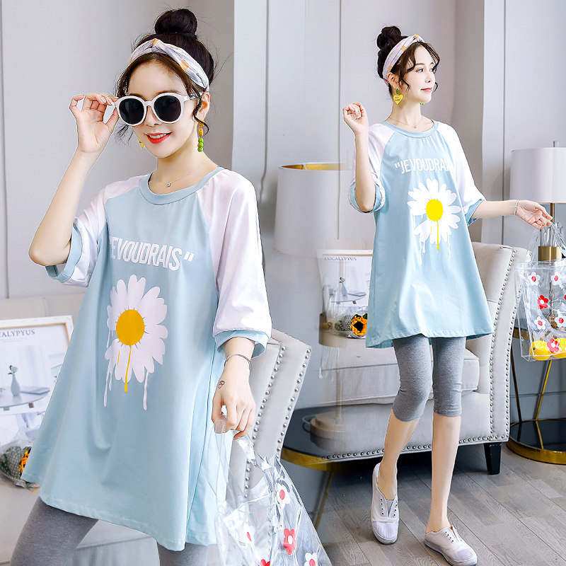 Pregnant women summer dress T-shirt short sleeve summer suit fashion style loose large size summer top summer shirt