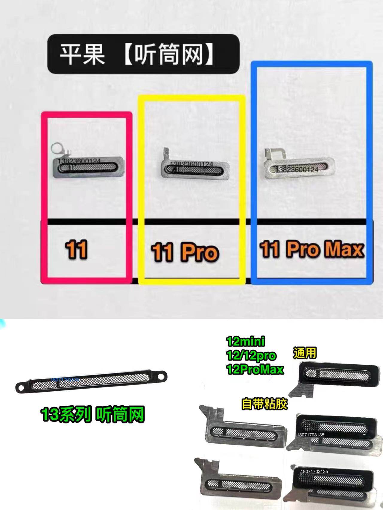 Suitable for apple x 13 11Pro 12mini single net 12ProMax 7plsu dust resistant single receiver net