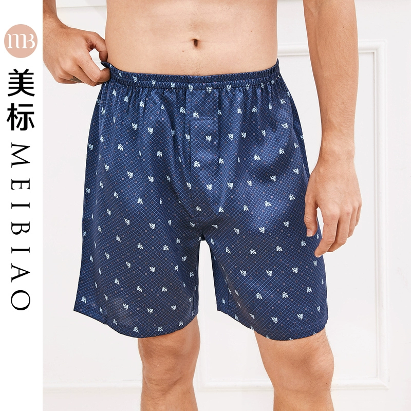 Tiêu chuẩn Mỹ 2019 Quần Pyjama Lụa mới của Nam giới 100% Quần đùi Lụa Dâu tằm Boxer Quần lụa mỏng mặc nhà Thông thường - Quần tây