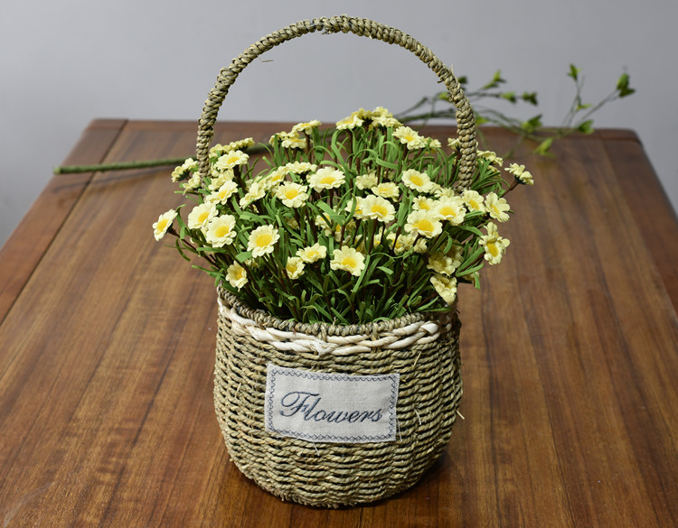 Wicker chậu hoa bình hoa mây hoa cổ điển vườn hoa chậu hoa xô giỏ hoa trồng trong chậu inserter giỏ sắt treo ban công