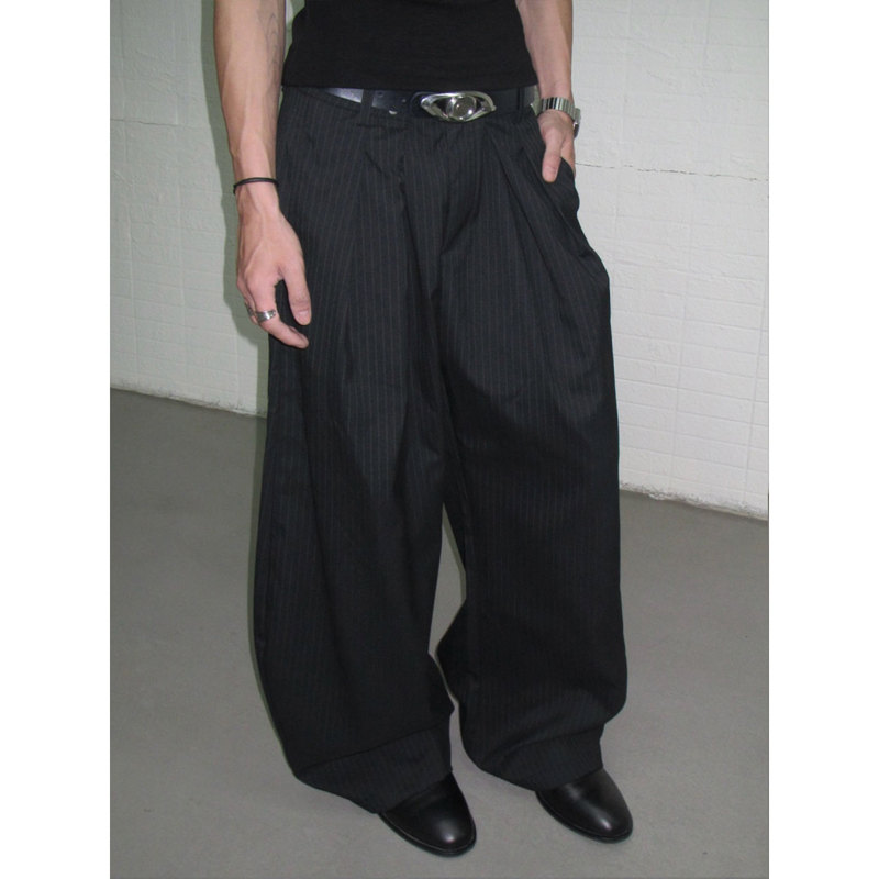 Ansridem Old Money Style High-End Wide-Leg Trousers with Drape, Casual Silhouette, Design Sense, Wide Sleeves, Versatile Long Pants for Men Ansridem Old Money Style High-End Wide-Leg Trousers with Drape, Casual Silhouette, Design Sense, Wide Sleeves, Versatile Long Pants for Men