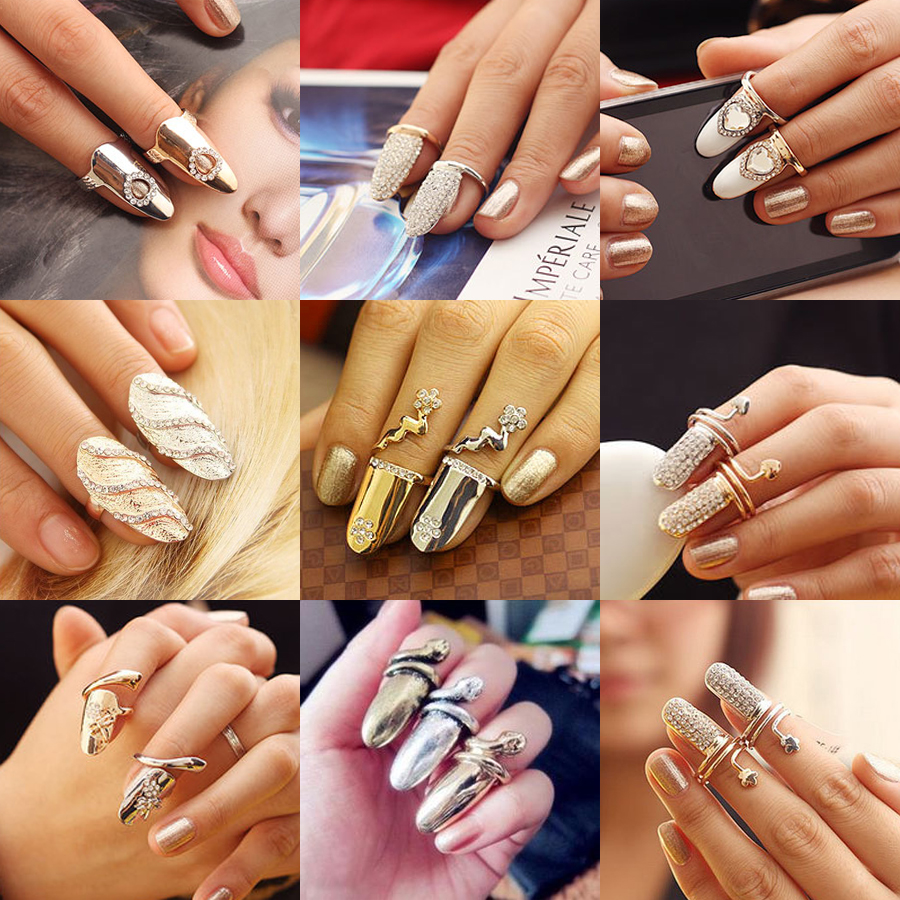 Châu âu và Hoa Kỳ nail ring khuyến mãi nam giới và phụ nữ Hàn Quốc phiên bản của triều cá tính trang sức nhẫn kim cương nail bìa armor doanh