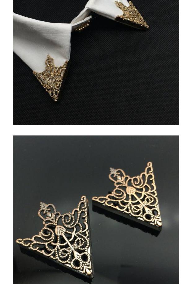 Hàn Quốc Openwork Áo cổ áo Góc cổ áo Clip Cổ áo Khóa Trâm Nam và Nữ Cổ áo cổ áo L163 cài áo vest