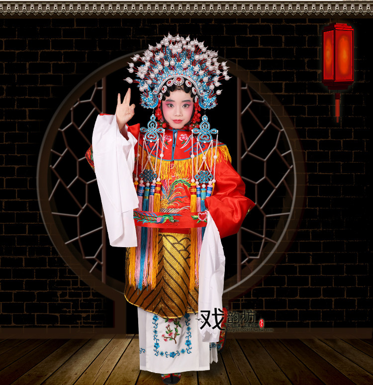 Opera drama Peking Opera Children's female python children's student Costume Princess costumes drunken Queen Python Robe