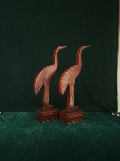 金丝楸木漆器仙鹤 大漆鹤摆件 家居装饰仙鹤工艺品