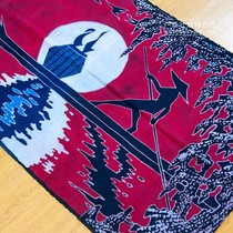 Guangxi Lijiang fish people decorative painting red mural batik hand-painted ethnic minority folk customs living room hanging painting