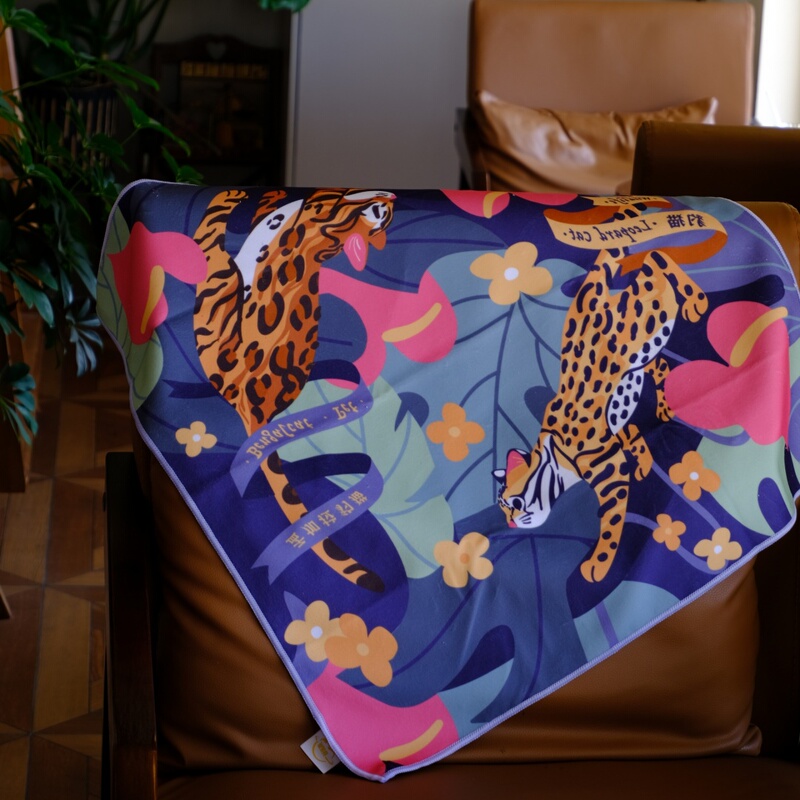 Leopard Planet｜Double Cat Sticky Towel