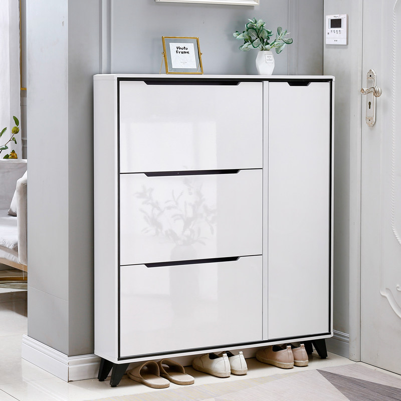 Shoe cabinet home door space saving ultra-thin tipping shoe cabinet simple modern hall cabinet porch cabinet light luxury paint narrow