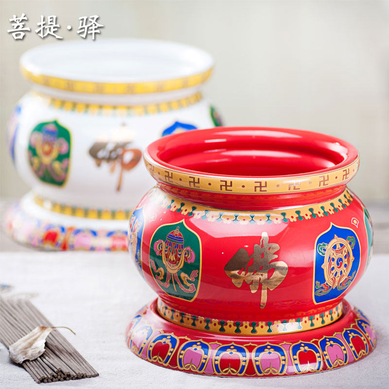Buddha incense burner Eight auspicious Buddha word Lotus incense burner Ceramic incense burner Incense burner incense burner insert incense burner 5 inches 6 inches