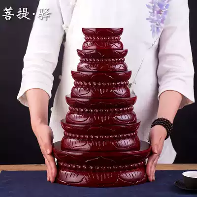 Oval Buddha statue base raised to worship imitation mahogany lotus base for seat Lotus Buddha seat household ornaments