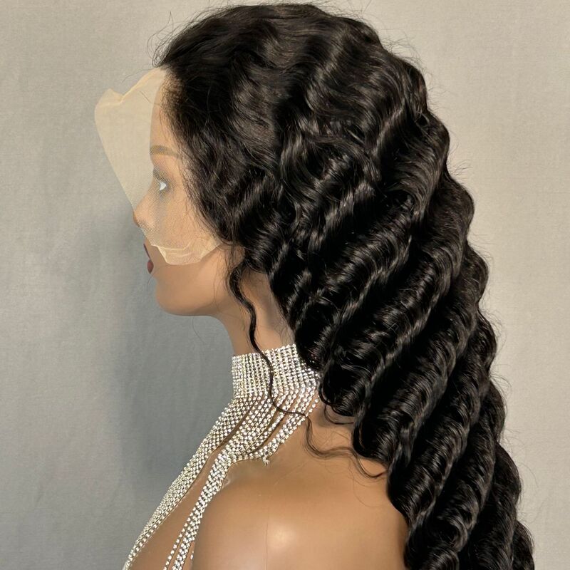 Front Lace 4X4 Closure Lace Wig Deep Wave 200 Density Wig Front Lace 4X4 Closure Lace Wig Deep Wave 200 Density Wig