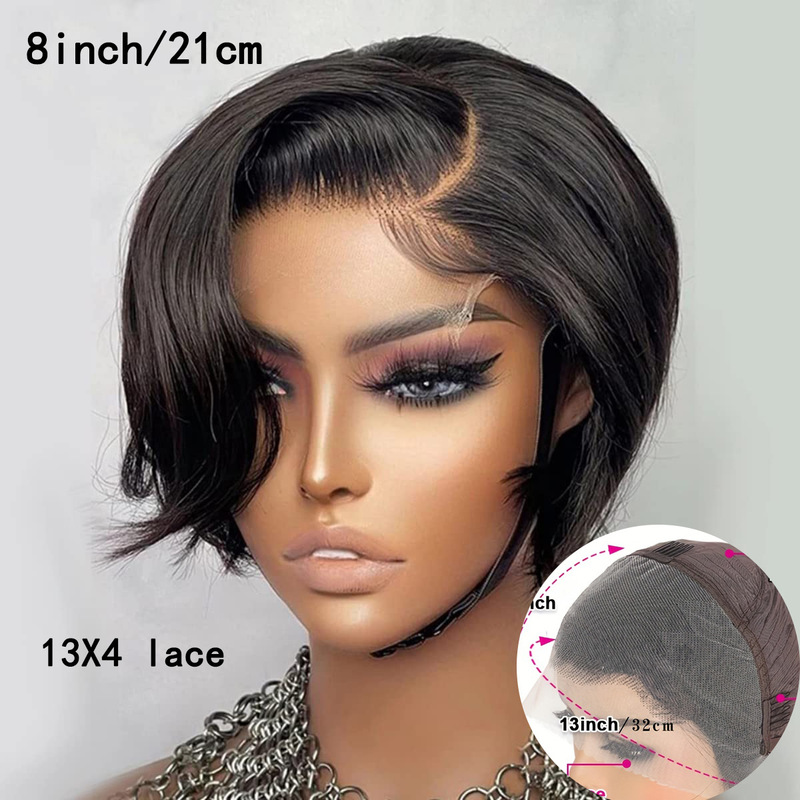 Lace Front Wig Amazon Best-Selling Bob Hair 13X4 Human Hair Wig Women's Short Straight Hair Full Wig
