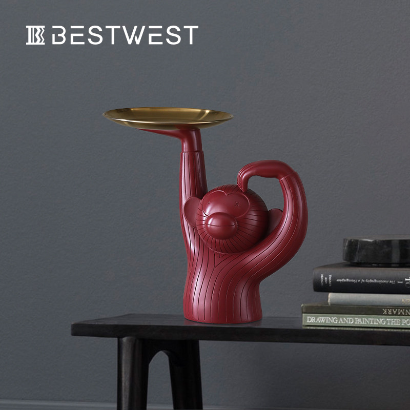 Creative monkey nursery dishes Nordic Style Living Room Fruit Pan American Home Individuality Key Accommodating Nursery Light Lavish