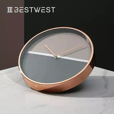 BEST WEST light luxury wall clock living room home fashion decorations Nordic art time clock Wall creativity