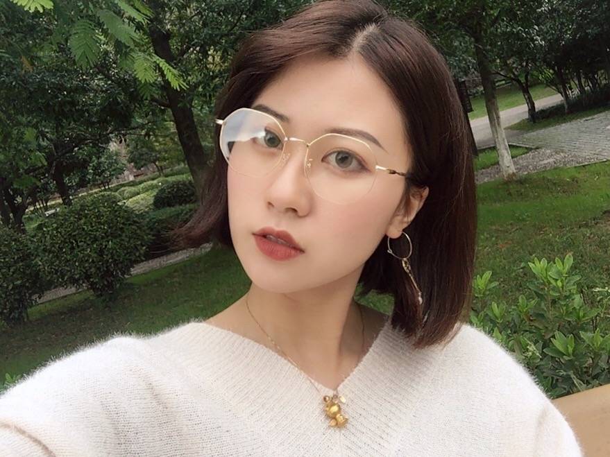 Kính đa giác khung văn học retro kính không đều khung kim loại mặt mỏng nam nữ kính bảo vệ bức xạ kính mắt bích ngọc