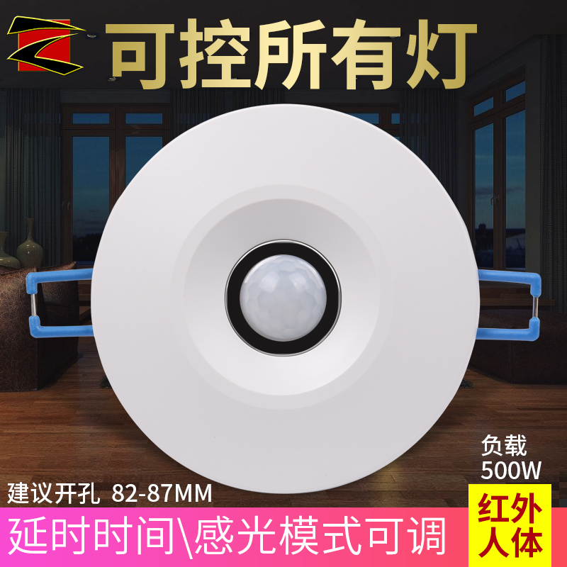 220v infrared human inductive switch module adjustable probe building track intelligent time-lapse led switch suction top-Taobao