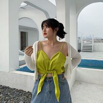 Ya Feng large size camisole vest summer new fat mm holiday style bow boundee sexy breast wrap coat women