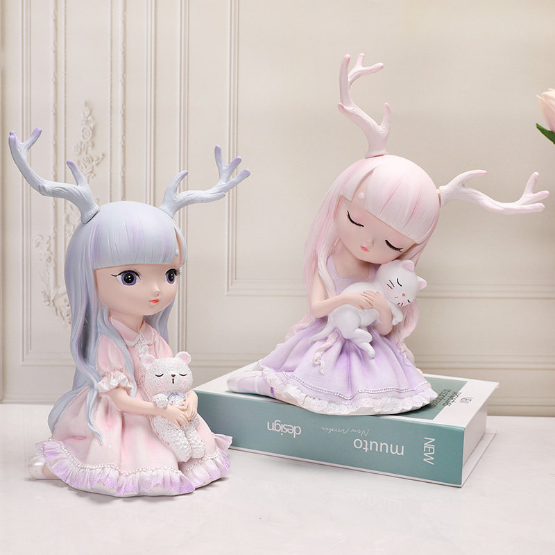 Dream fawn girl ornaments cute girl heart room bedroom decoration small furnishings girlfriend girl birthday gift