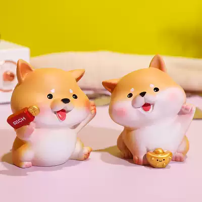 Cute cartoon Japanese healing girl heart firewood dog resin small ornaments ins creative girl desktop decorations