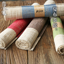 Table flag Chinese style Zen Cotton Hemp Tea Mat Tea Flag Cloth Art Table Cloth Tea Dowa Day Style Hand-woven Table Flag Cloth