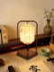 Song Dynasty Aesthetic Fabric Table Lamp, Rechargeable Study Lamp, Retro Iron Art Decorative Lamp, Chinese Zen Table Lamp