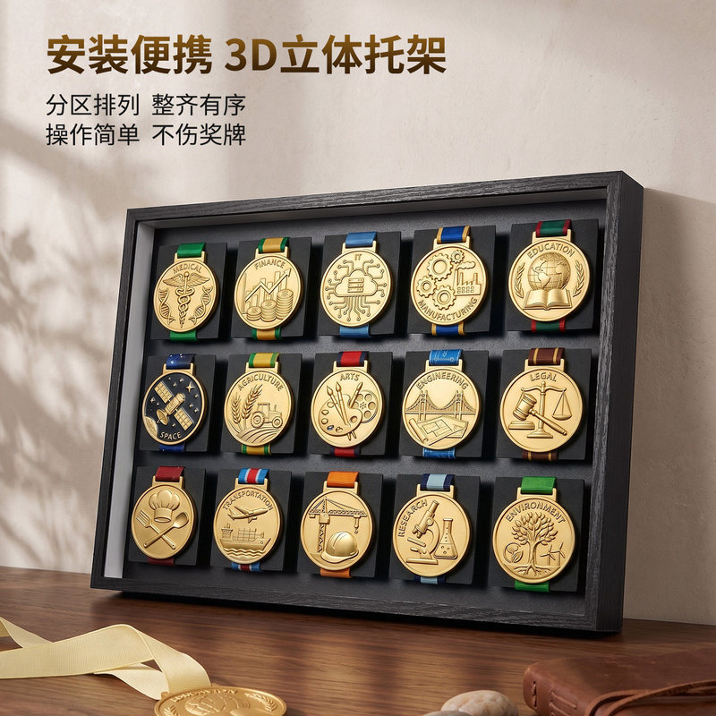 Marathon Medal Display Rack Wall-Mounted Gold Medal Storage Frame Sports Medal Hollow Three-Dimensional Picture Frame Hanging Display Stand Marathon Medal Display Rack Wall-Mounted Gold Medal Storage Frame Sports Medal Hollow Three-Dimensional Picture Frame Hanging Display Stand