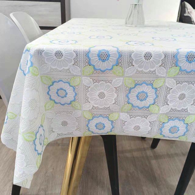 Tablecloth ກັນນ້ໍາ PVC ຕ້ານ scald ຕ້ານນ້ໍາບໍ່ລ້າງພາດສະຕິກຕາຕະລາງ mat ຄົວເຮືອນຕາຕະລາງກາເຟ tablecloth rectangular lace tablecloth