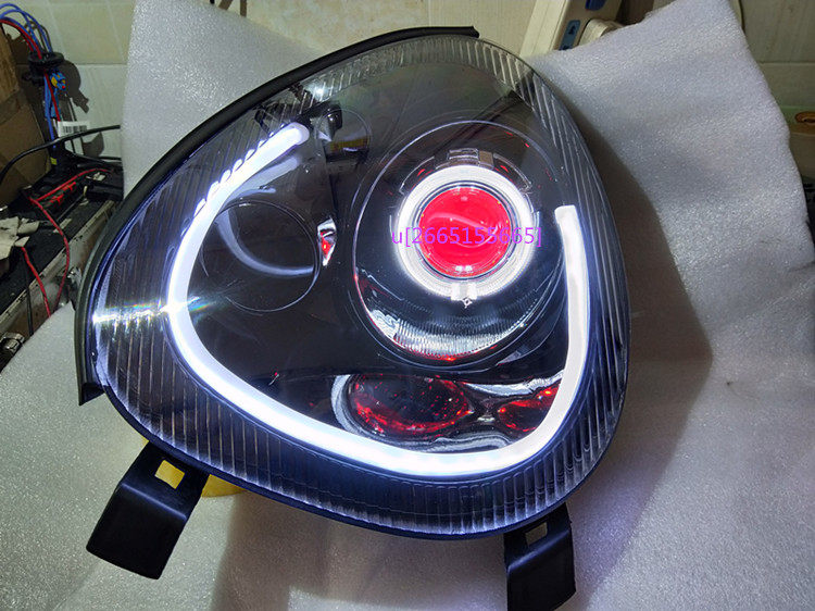 Suitable for panda headlight assembly modified double-light lens sea 5 transparent xenon lamp angel eye devil eye LED two-color