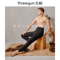 Three-gun autumn trousers mens 2021 autumn and winter New products thick warm pants silk velvet cotton pants inside wear leggings men autumn and winter