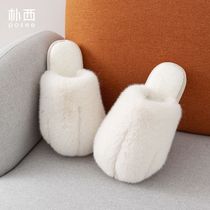 Cartoon cute cat claw cotton slippers men and women winter indoor plush warm couple wool shoes home cotton slippers