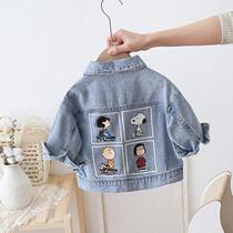 Autumn Coat Boys Kids Denim Coat Western Style Girls Cartoon Casual Baby Loose Tops Outwear Fashion