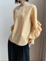 COS spot RUFFLE COTTON ruffled sleeve shirt long-sleeved spring and summer cotton blouse 0867145002