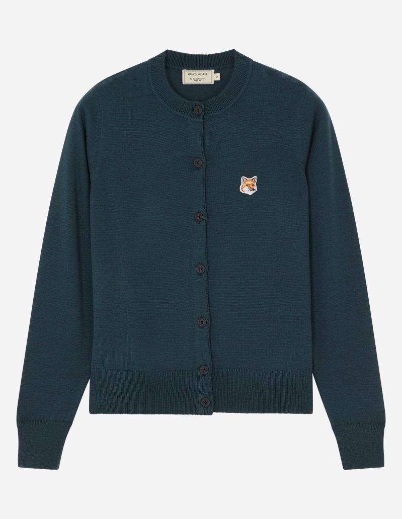 Spot Maison Kitsune Little Fox Head female button Knitted Cardion Fleece EW00559KT1036