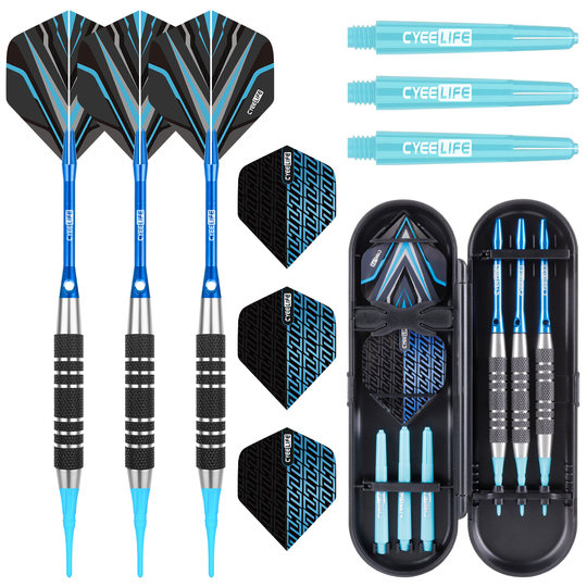 Cyeelife 18g Stainless Steel High-End Soft Tip Darts Competition Adult Professional Grade Electronic Dartboard Set