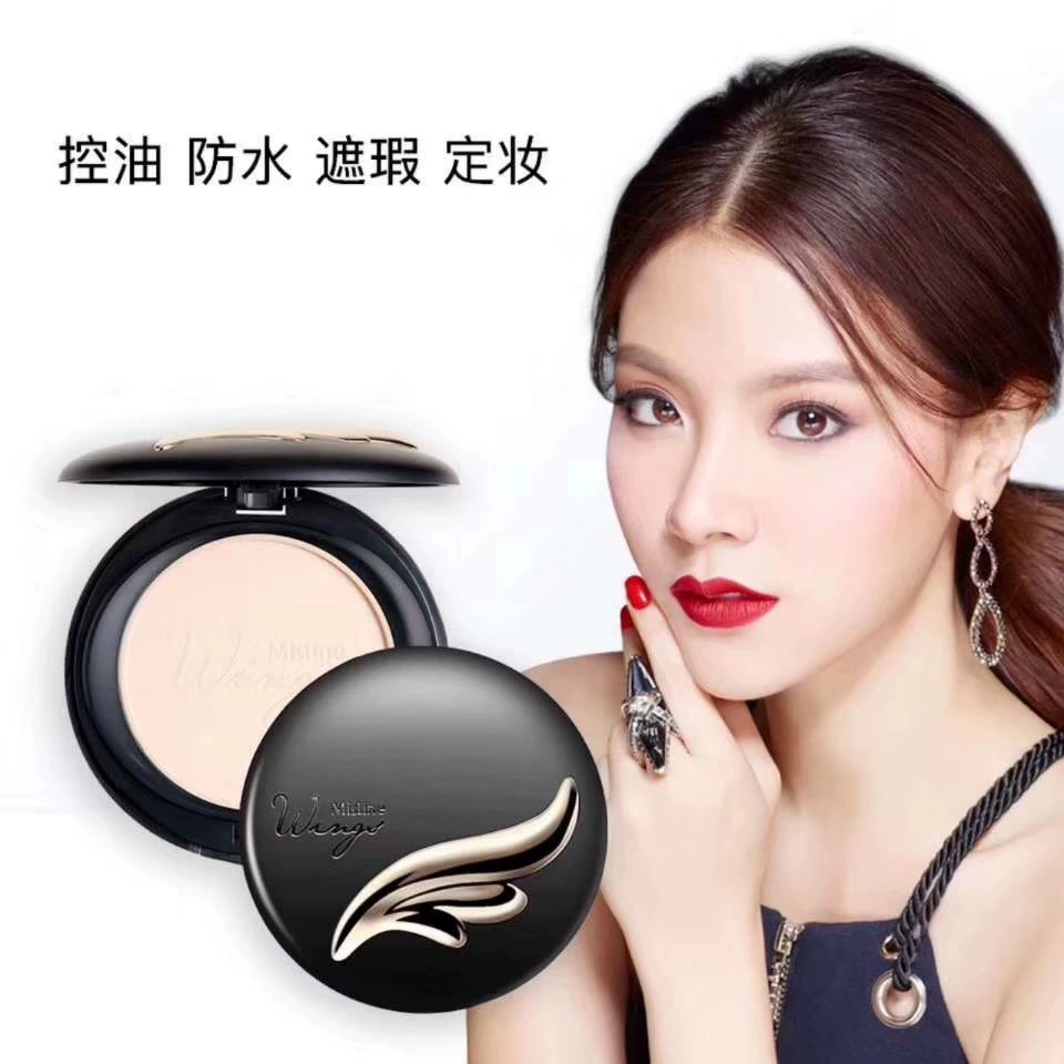 Phấn phủ Mistine Wing Biscuit Powder chính hãng Thái Lan Phấn trang điểm Dưỡng ẩm kiểm soát dầu che khuyết điểm Trang điểm chống thấm và chống thấm mồ hôi - Bột nén