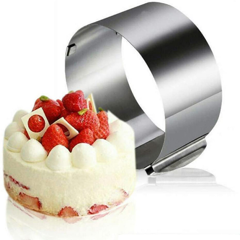 Mousse cake mold Stainless steel telescopic adjustable size mousse ring 6-12 inches easy to store and easy to release