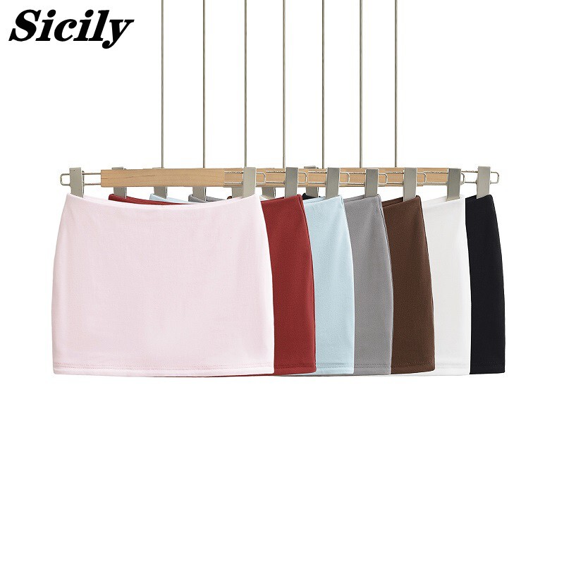 Sicilian European and American Style Sexy Figure-Flattering Low-Waist Hip-Hugging Short Skirt for Women, Anti-Exposure High-Elasticity Ultra-Short Skirt