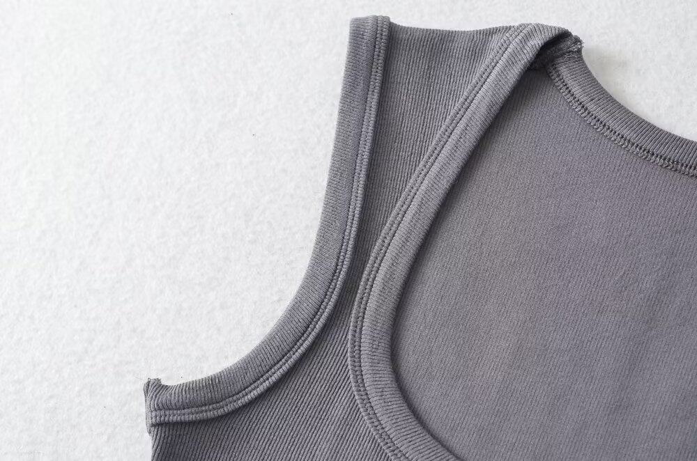 Боди/брюки 西西里美国修身纯色肩梯形领背心连身裤女士时尚适合拉伸底上衣