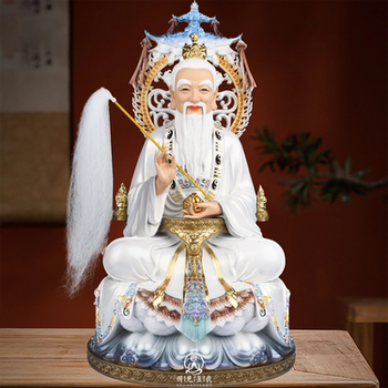 The Statue of the Taoist Deity Laojun, the Statue of the Heavenly Lord of Morality, the White-Clothed Laojun Statue, the Three Pure Immortals, the Household Worship of the Three Pure Immortals, the Statue of the Three Pure Immortals as an Ornament