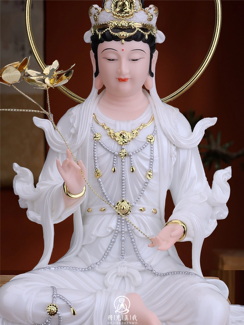 Manjushri Bodhisattva and Samantabhadra Bodhisattva statue for home use white marble Manjushri and Samantabhadra Bodhisattva statue for home worship Huayan Three Saints
