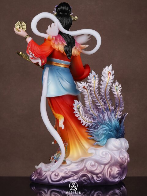 Jiutian Xuan Goddess Statue, white marble Wuji Yuanjun, Jiutian Madonna Statue, Jiutian Xuanmu Goddess worship ornaments