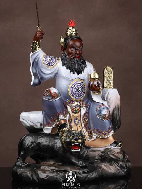 Zhang Tianshi Statue Zhang Daoling Patriarch Ornament Longhushan Zhang Tianshi Statue White Marble Buddhist Hall Home Worship