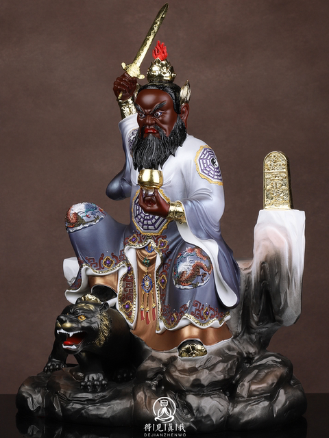 Zhang Tianshi Statue Zhang Daoling Patriarch Ornament Longhushan Zhang Tianshi Statue White Marble Buddhist Hall Home Worship