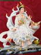 Nine-tailed fox statue, nine-girl statue, home worship Qingqiu white fox statue, spirit fox statue, nine-tailed empress ornaments