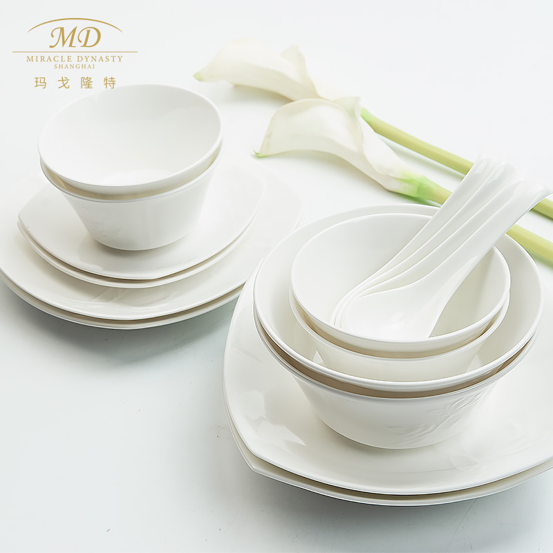 Margot lunt yulan ecru eight skull porcelain tableware suite 2-4 doses of household suit dishes gift boxes