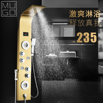 Eurostyle golden intelligent thermostatic shower head shower suit sewer tap bathroom black shower head shower screen shower